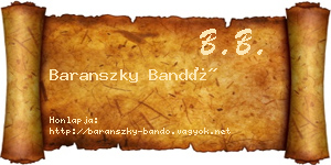 Baranszky Bandó névjegykártya